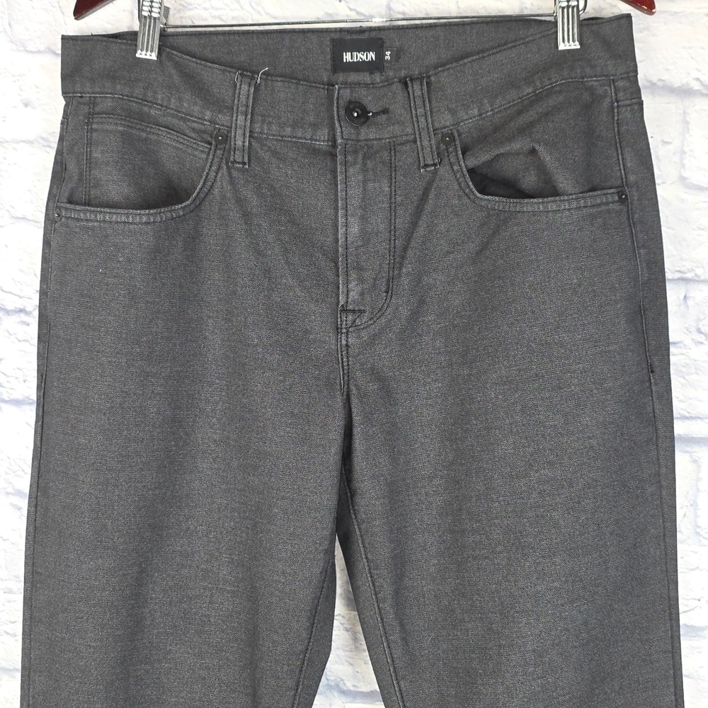 Hudson Men Blake Slim Straight Pants Charcoal Gray Stretch Trousers Size 34X34